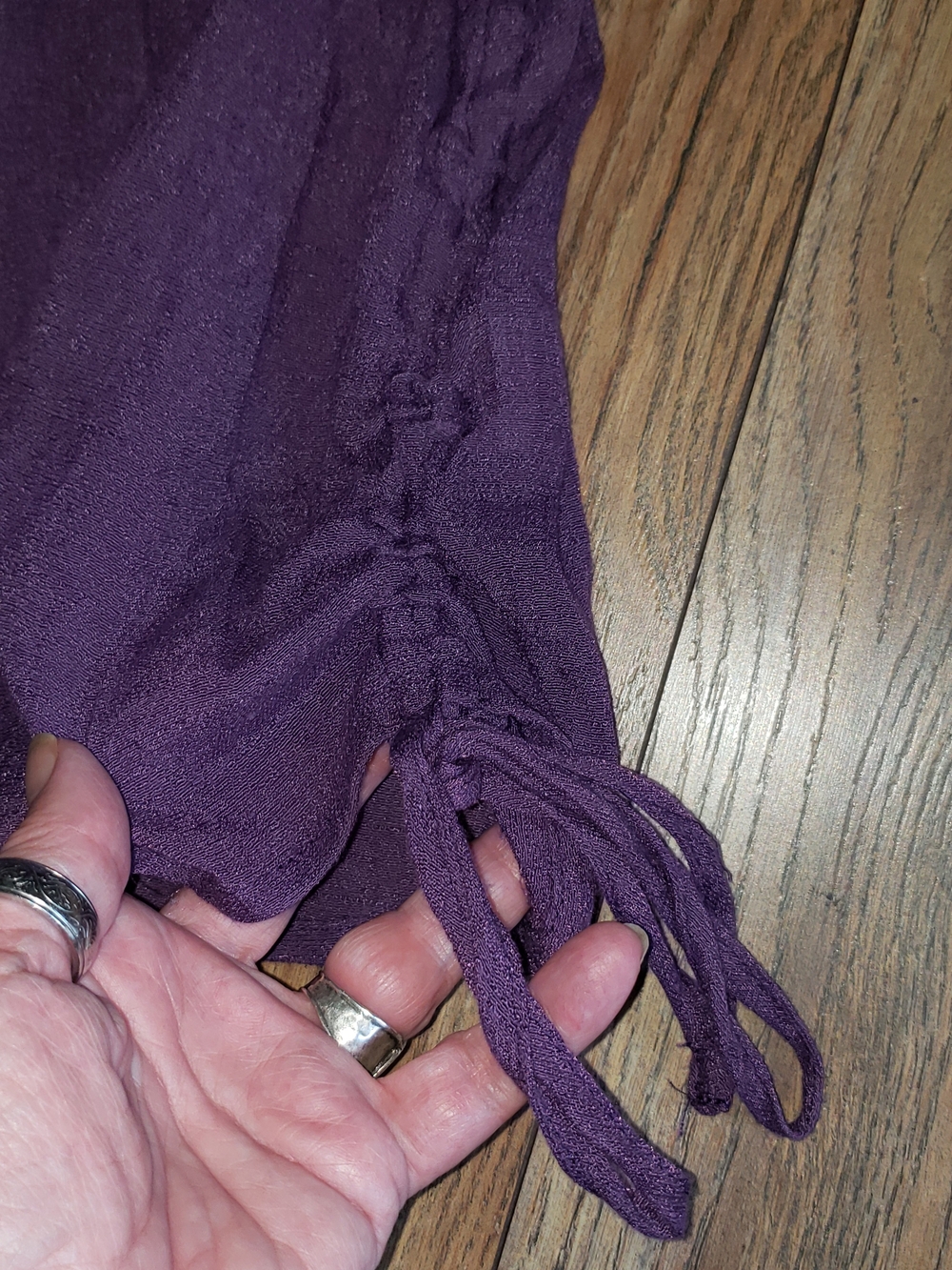 Papermoon Plum Button-Front Tunic with Drawstring - Picture 2 of 4